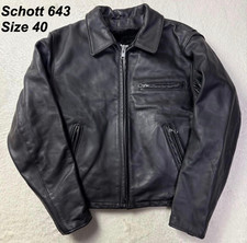 Schott 643E RIDERS Single Steerhide Leather Motorcycle Jacket Size 40 JAPAN