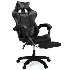 Fauteuil de gaming ALEX réglable avec repose-pied, coussin de tête et coussin lo