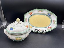 Villeroy & Boch "FRENCH GARDEN" Germany  Platter 14 1/4" x 10 1/4", Covered Bowl
