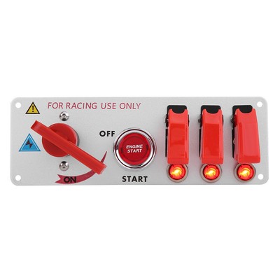 _12V Racing Car Ignition Switch Panel Engine Start LED Push Button Toggle Panel
