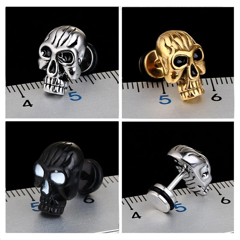Orecchini Teschio In Argento 925 – Gotici E Punk, Regalo Di Halloween Per Donna