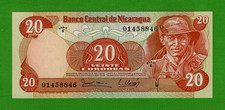 1979 BANCO CENTRAL DE NICARAGUA 20 CORDOBAS BANKNOTE - UNC -