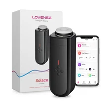 Lovense Solace Rechargeable Thrusting Pussy Masturbator - Black