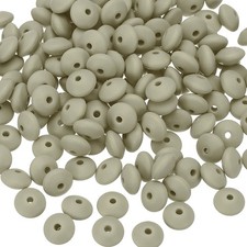 180 Pcs Bulk Silicone Lentil Beads, 12mm Abacus Beads, Gray Green
