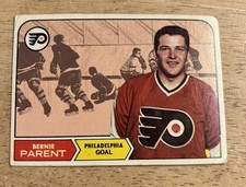 1968-69 Bernie Parent Topps Hockey Rookie Original Card Philadelphia Flyers #89. rookie card picture