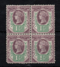 GB QV 1887 1 1/2d Jubilee mint block (creased) WS46513