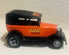 Vintage 70s Tonka Ford Model A Taxi Toy Car, Measures 4.25”