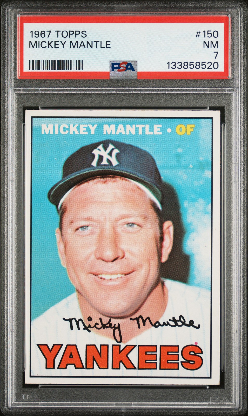 1967 TOPPS #150 MICKEY MANTLE PSA 7