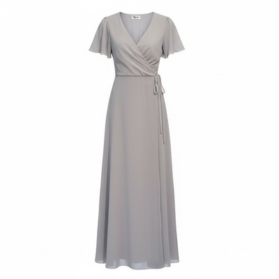 Show Me Your Mumu Noelle Flutter Wrap Dress Show Me The Ring Gray Size Small