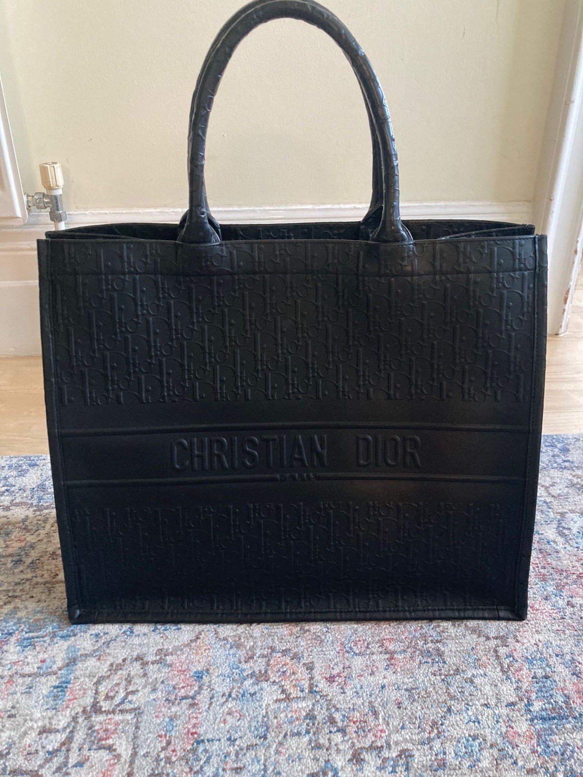 Christian Dior Book Tote Bag, Double Handles, Open Top - calfskin leather 