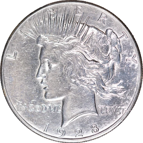 1928 $1 Peace Silver Dollar ~ AU Details