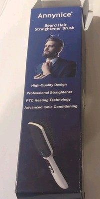 Annynice Beard Hair Straightener Brush Electric Ionic PTC Heating Technology