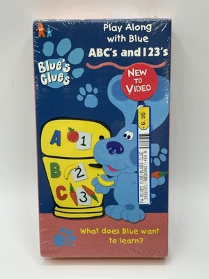Vintage Blue's Clues Play Along With Blue ABC's & 123's VHS New 
