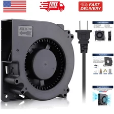 Dual Ball Bearing EC Fan - 120V Blower with 2200 RPM Speed and 24.6 CFM Airflow