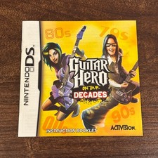 Guitar Hero On Tour Decades Nintendo DS Instruction Manual Only