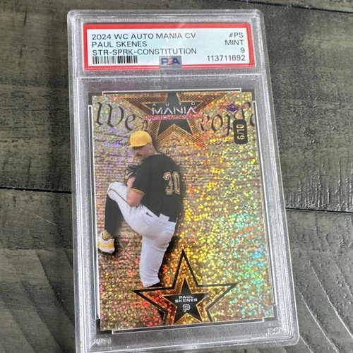 Wild Card 2024 Auto Mania Paul Skenes STR-SPRK-CONSTITUTION #AMAS-PS /10 PSA 9