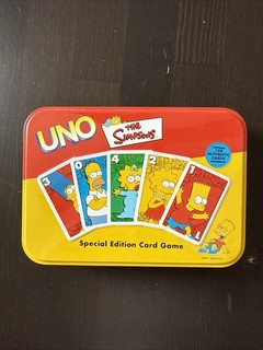 2003 The Simpsons UNO Card Game Special Edition Tin Mattel 112 Cards