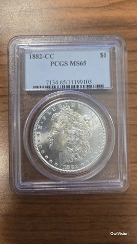 1882-CC MORGAN DOLLAR PCGS MS65 VERY PQ!