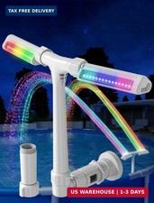 POOLHOUR Pool Fountain with Rainbow Lights for Above Ground/Inground, Gray