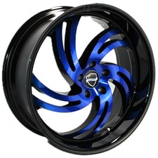 Elegance Wheels Spinner Gloss Black With Candy Blue Face Rims 20x8.5 4pcs A1 Elegance Wheels Spinner Gloss Black With Candy Blue Face Rims 20x8.5 4pcs A1