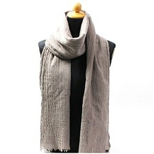 Authentic Armani Exchange Wool Large Scarf Khaki Plain Used AB Rank ARMANI