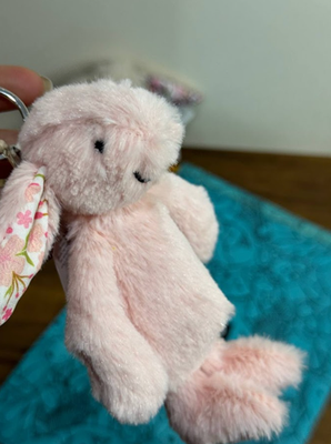 Jellycat Blossom Blush Bunny Plush Bag Charm Keychain Cute