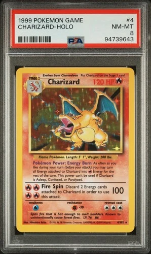 PSA 8 Pokemon TCG Base Set #004/102 Charizard Holo