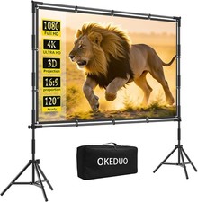 120 Inch Projector Screen with Stand Portable Outdoor Indoor Movie Screen 16:9