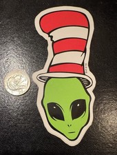 Vintage 1995 Alien Workshop Cat In The Hat New Skate Sticker Thrashed 90s 420