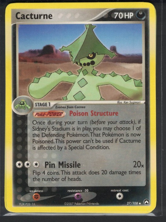 Pokemon EX Power Keepers Cacturne 27/108 Uncommon NM