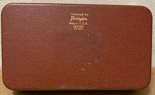 Vintage Farrington Texol Jewelry Box brown 7X4 USA Case Does NOT Snap Down! - Picture 6 of 10