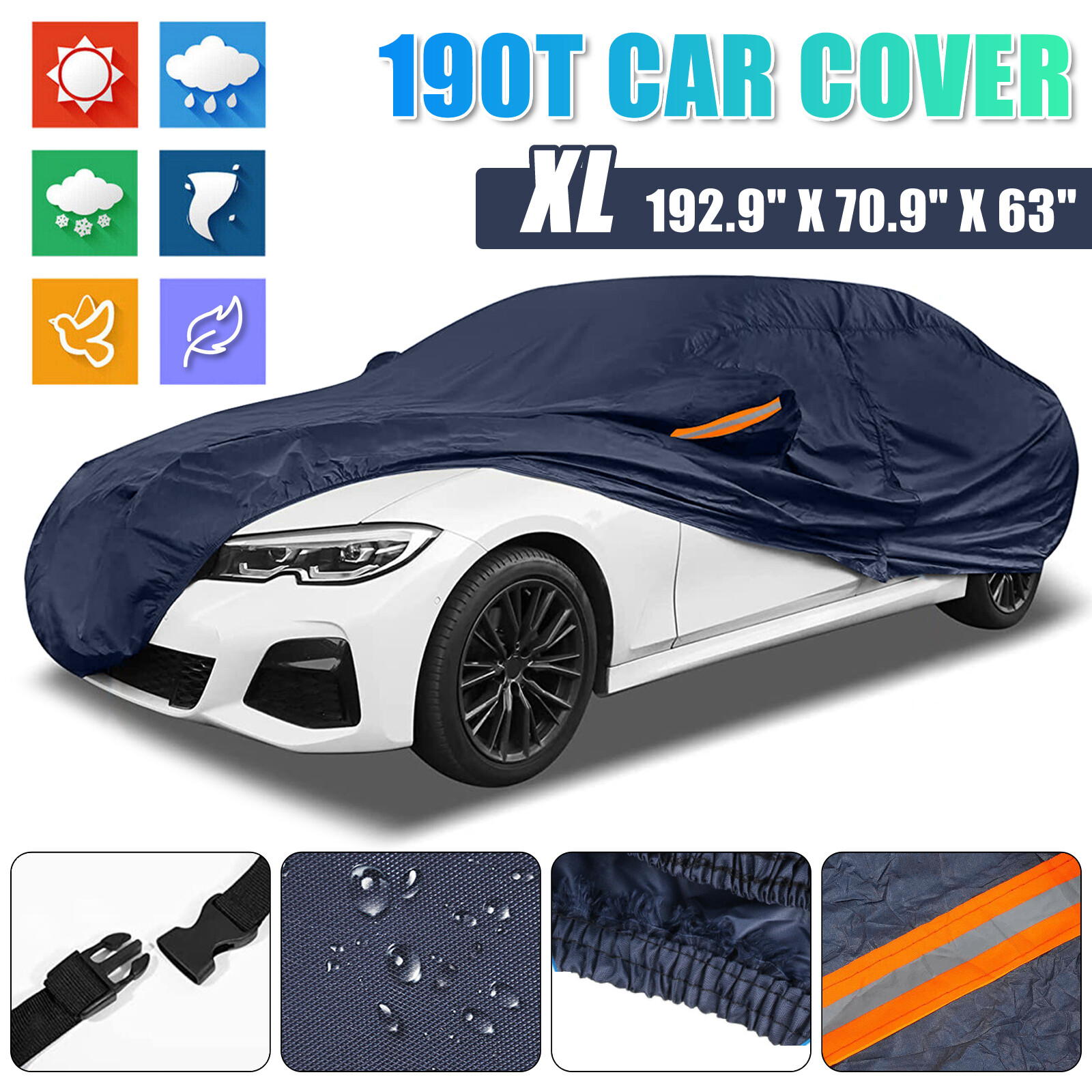 Full Car Protection Cover Waterproof Sun UV Snow Dust Rain Resistant