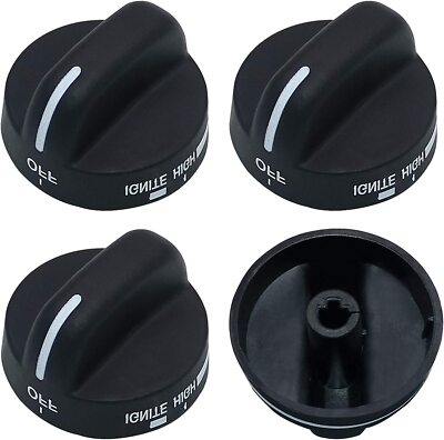 8273103 Black 4 Range Top Surface Burner Knob Fits Whirlpool Roper Estate Maytag