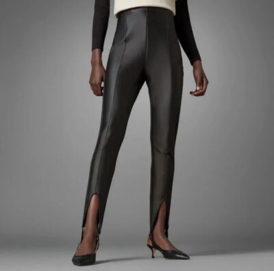 NWT Adidas Originals Women's Blue Version Faux Leather High Rise Leggings  HB9412