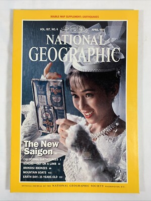 National Geographic APRIL 1995 - Earthquakes - Saigon - California - No Map