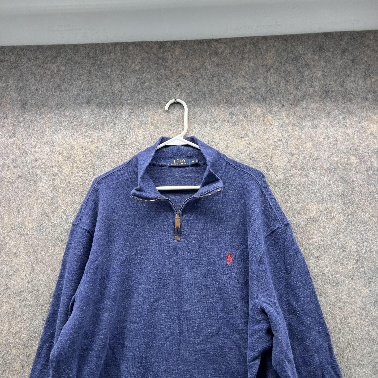 Polo Ralph Lauren Maglione Uomo XXL Felpa Blu Erica Pullover 1 4 Cerniera Pony