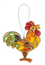 Ganz Crystal Expressions Rooster Ornament Acrylic Jewel Stones on Metal