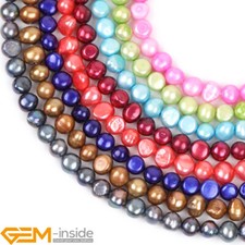 Freshwater Pearl Freeform Gemstone 7-8mm Spacer Beads Jewelry Making 13" AU