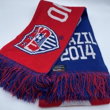 2014 Brazil USA Red White Blue One Nation One Team Soccer Sport Scarf