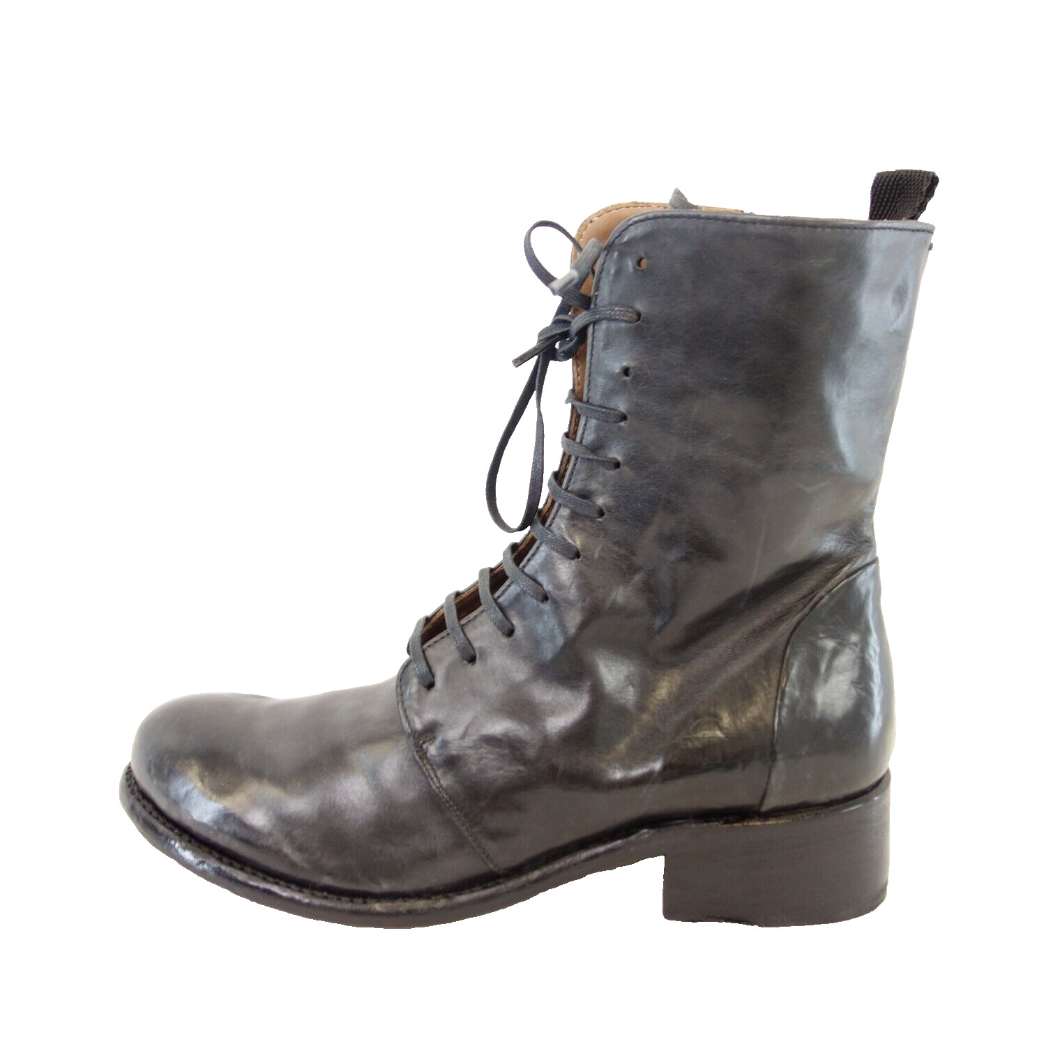 Ботинки для шнуровки Schuhe Stiefel Damen Stiefeletten Leder Schwarz Größe 37 Neu