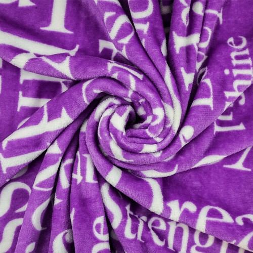 Inspiring Message Plush Blanket 50x60 Positivity Blanket Throw Blanket Purple - Picture 9 of 11