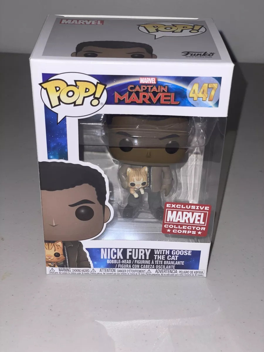 FUNKO POP Captain Marvel Nick Fury With Goose the Cat 447