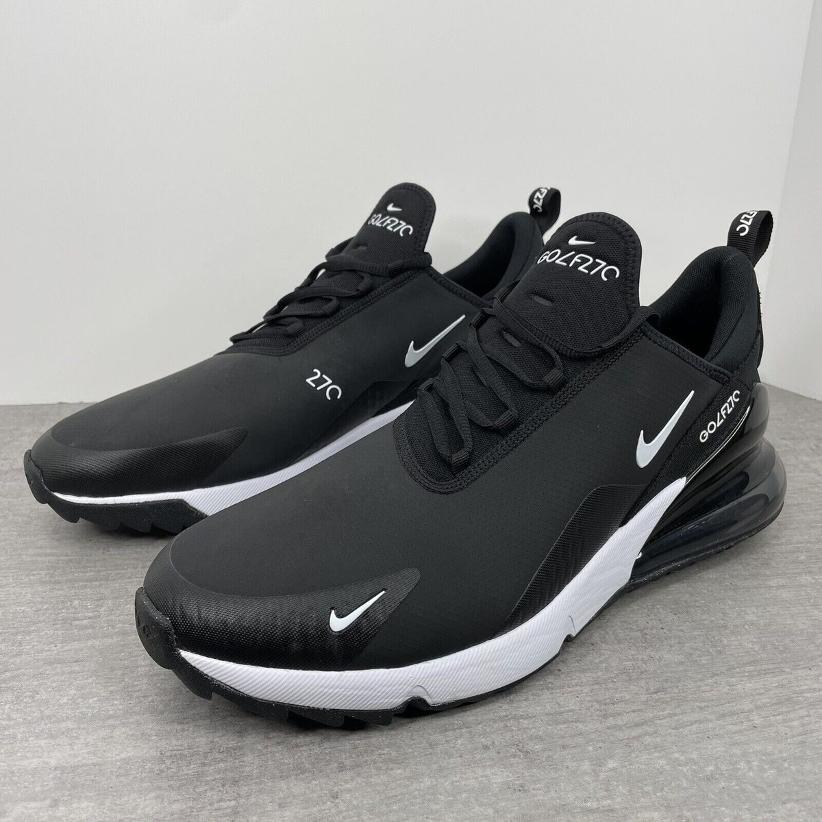 Nike Air Max 270 G Golf Shoes Men's 12 Spikeless Cleats Black