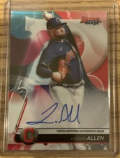 2020 Bowman's Best LOGAN ALLEN Rookie Best of 2020 Autographs #B20-LA INDIANS