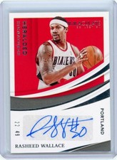 2020-21 Panini Immaculate Heralded Signatures #HS-RWL Rasheed Wallace #22/49