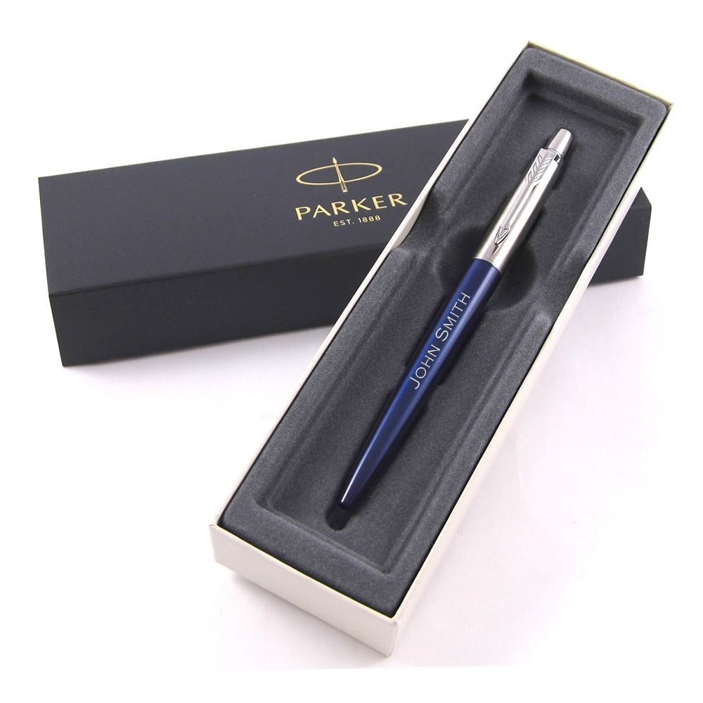 Personalised Engraved Premium Parker Jotter Stainless Steel Ballpoint Pen With Blue Ink In A - Foto 13