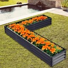 Metal Raised Vegetable Planter Outdoor Garden Flower Trough Herb Grow Bed Box