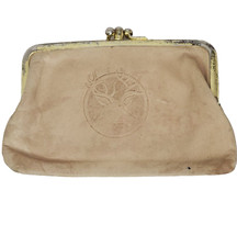 Vintage Ferree Double Coin Wallet Kiss Lock Embossed Elk Head Canada