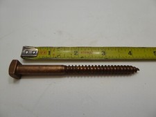 5/16 x 4" Silicon Bronze Square Head Lag Screw VINTAGE Made in USA Qty of 2