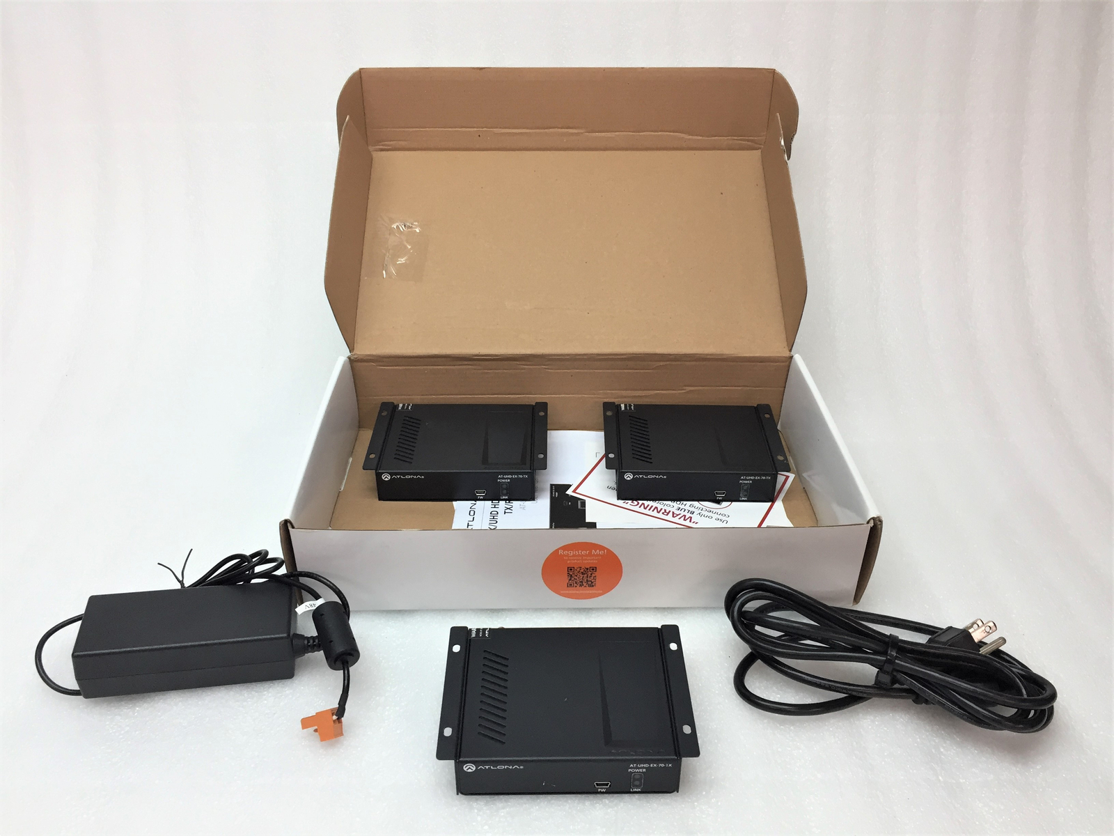 Lot of 3 Atlona AT-UHD-EX-70-TX Transmitter, One AC Adapter Included